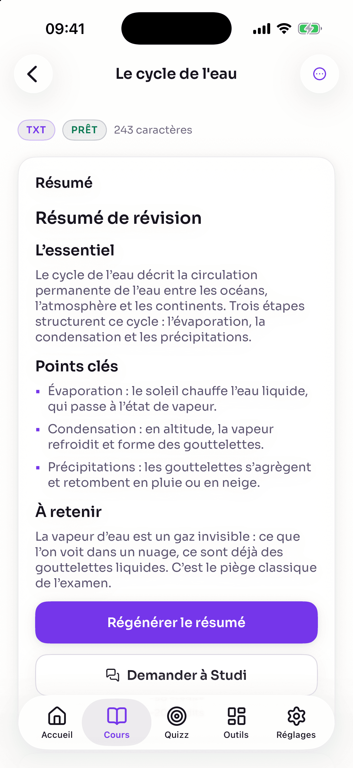 Résumé de révision généré depuis le cours